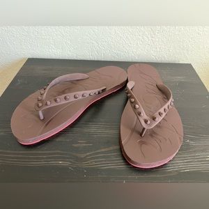 Brown Christian Louboutin studded sandal